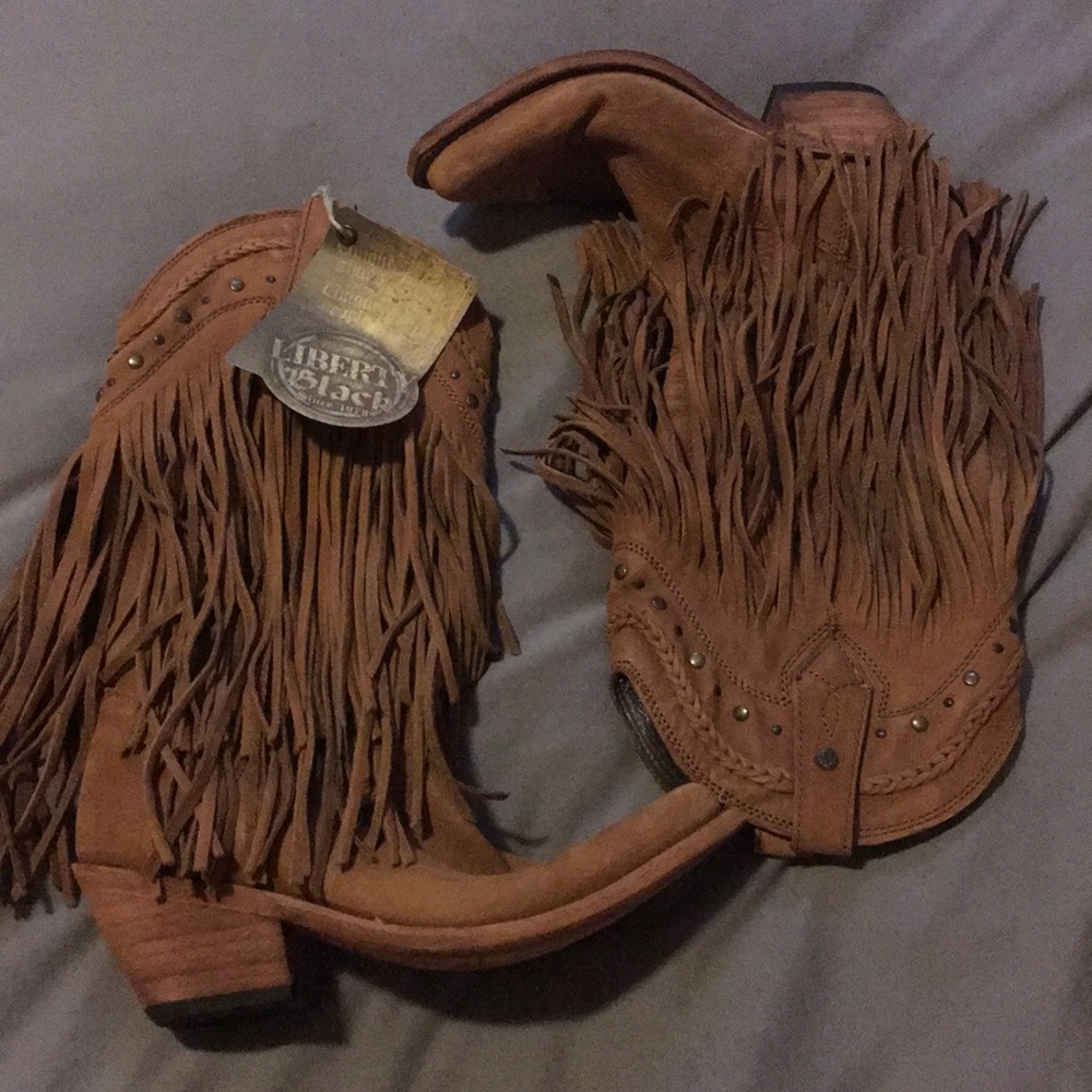 Liberty Black Fringe Cowboy Boots